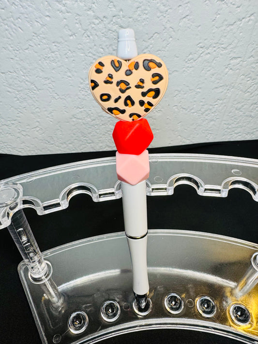 Cute I Heart Cheetah Print Valentine Pen!