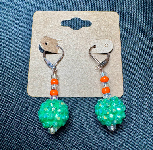 Green Sparkly Earrings